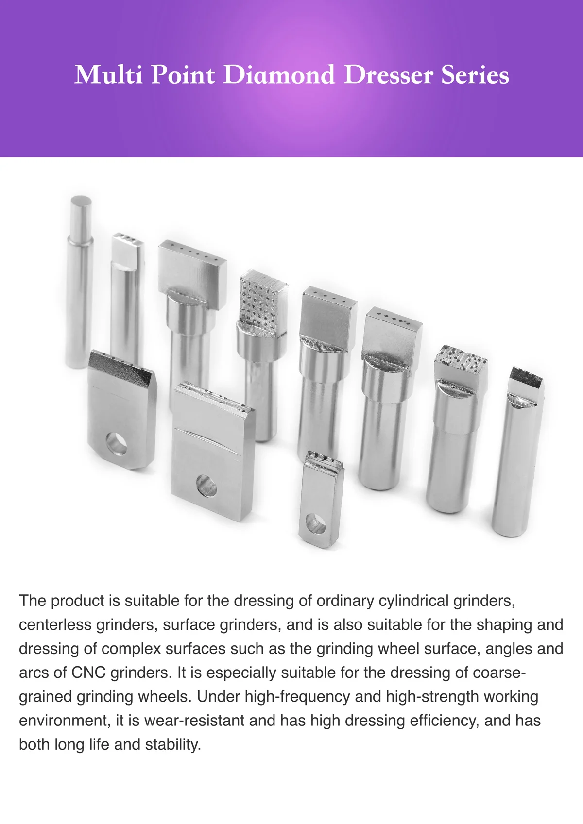 Multi point diamond dressing device catalog cover